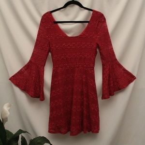 Lace Bell-Sleeved Dress
